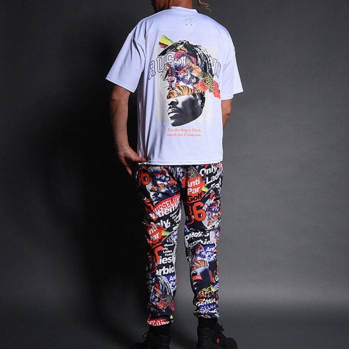 Russeluno ラッセルノ ゴルフウェア メンズ COLLAGE LOOSE MOCKNECK モックネックT ストレッチ 速乾 RS-2510618