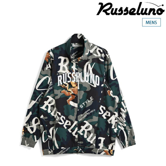 Russeluno ラッセルノ ゴルフウェア メンズ ジップアップブルゾン RIPSTOP ZIPUP BLOUSON (CAMO) ストレッチ 吸湿 セットアップ対応 RS-2530108