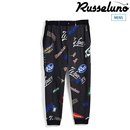 Russeluno ラッセルノ ゴルフウェア メンズ ロングパンツ MULTI LOGO BONDING JOGGER PANTS 保温性 防風性 2WAYストレッチ セットアップ対応 RS-2530711