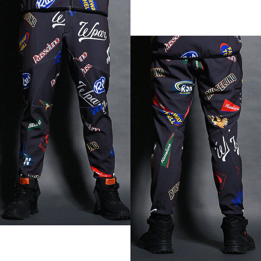 Russeluno ラッセルノ ゴルフウェア メンズ ロングパンツ MULTI LOGO BONDING JOGGER PANTS 保温性 防風性 2WAYストレッチ セットアップ対応 RS-2530711