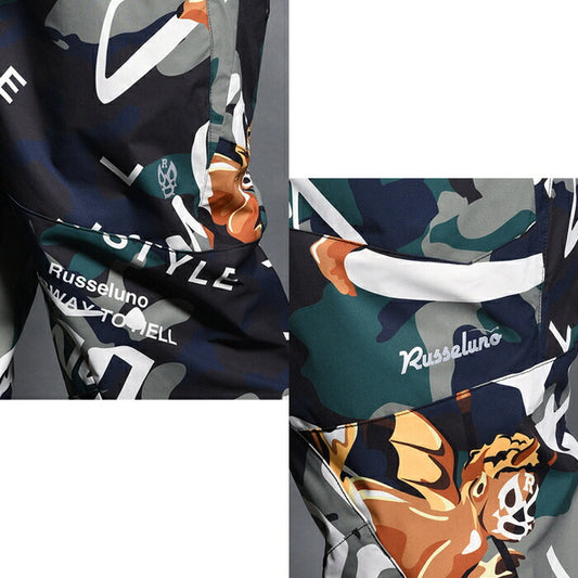 Russeluno ラッセルノ ゴルフウェア メンズ パンツ RIPSTOP WIDE TAPERED PANTS (CAMO) ストレッチ 吸湿 セットアップ対応 RS-2530713