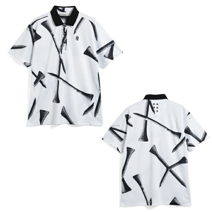 Russeluno ラッセルノ ゴルフウェア メンズ TEE PATTERN SS POLO ティーパターン ショートスリーブポロ 半袖シャツ レギュラーフィット 吸汗速乾性 ストレスフリーなパターン設計 rs-2610304
