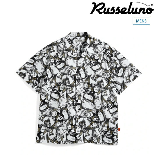 Russeluno ラッセルノ ゴルフウェア メンズ NOISY LUCHA S S SHIRTS ノイジールチャ ショートスリーブシャツ 半袖シャツ 伸縮性抜群 軽量 ルーズフィット rs-2610307