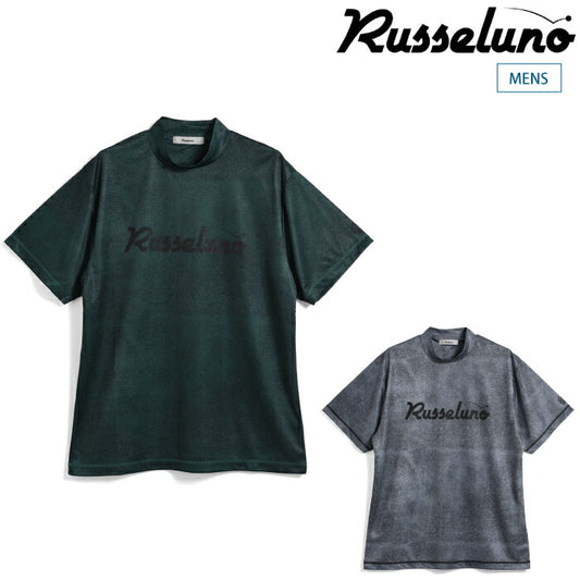 Russeluno ラッセルノ ゴルフウェア メンズ OG LOGO S/S MOCKNECK TEE オリジナルロゴ ショートスリーブモックネックティー 半袖シャツ ルーズシルエット ストレッチ 吸汗速乾性 rs-2610613