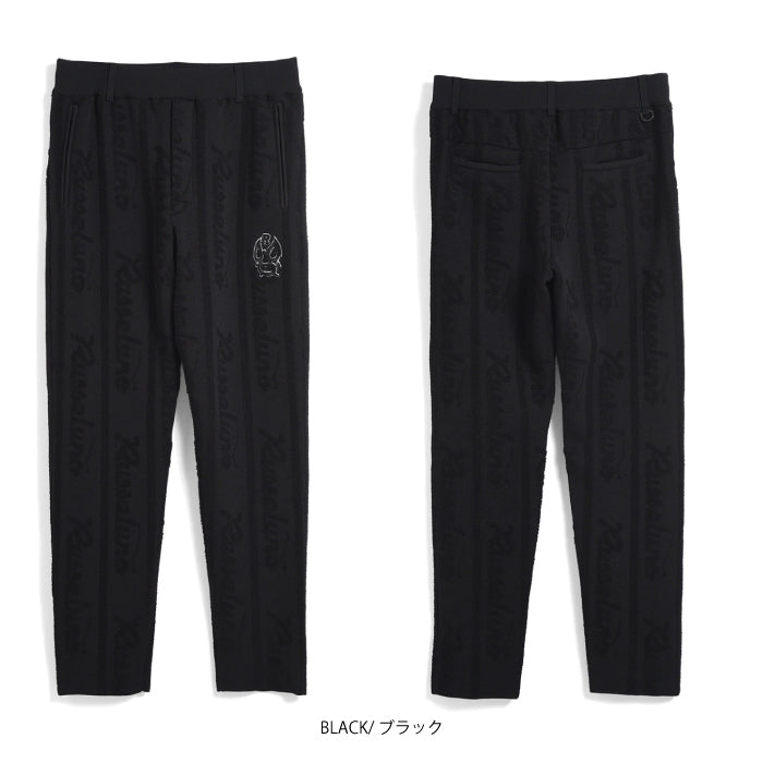 Russeluno ラッセルノ ゴルフウェア メンズ LOGO STRIPE TECH KNIT JOGGER PANTS ロゴ ストライプ テック ニット ジョガー パンツ 軽量 イージーケア rs-2630710