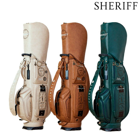 【送料無料】SHERIFF シェリフ メンズ レディース 2025.second アンティークシリーズ キャディバッグ 9.5インチ 数量限定生産 高級感 耐久性 シリアルプレート 低重心設計 SAT-001CB