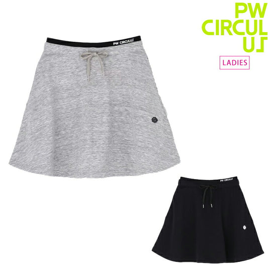 PW CIRCULUS ピーダブリュサーキュラス ゴルフウェア レディース 裏毛スウェットフレアスカート ウエスト部分ゴム仕様 イージーケア SKPQLM0328