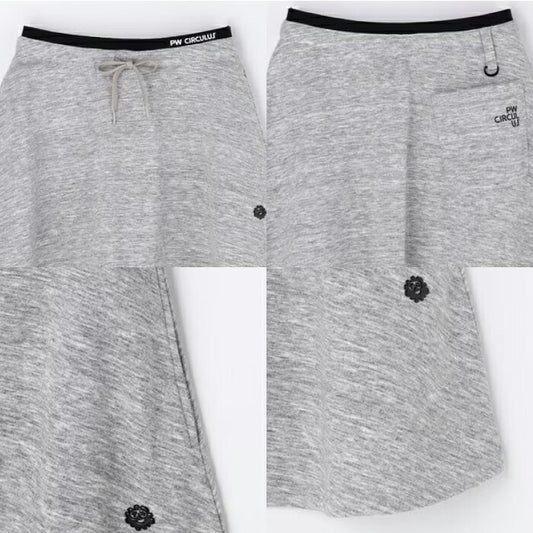 PW CIRCULUS ピーダブリュサーキュラス ゴルフウェア レディース 裏毛スウェットフレアスカート ウエスト部分ゴム仕様 イージーケア SKPQLM0328