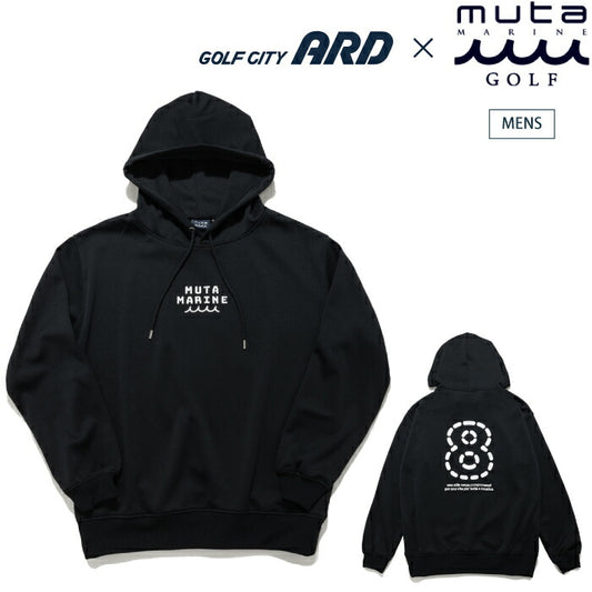 muta MARINE GOLF ムータマリンゴルフ×ゴルフシティアルド別注 メンズ ゴルフウェア 数量限定 プルオーバーパーカー 刺繍 高品質スムース生地 タウンユース ギフトにおすすめ