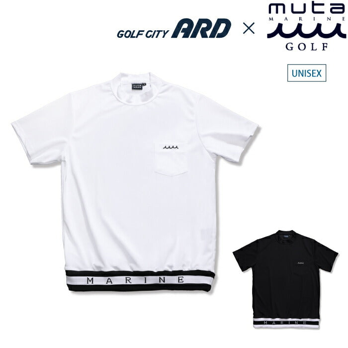 muta MARINE GOLF ムータマリンゴルフ×ゴルフシティアルド 別注オリジナルヘムリブ モックネックシャツ