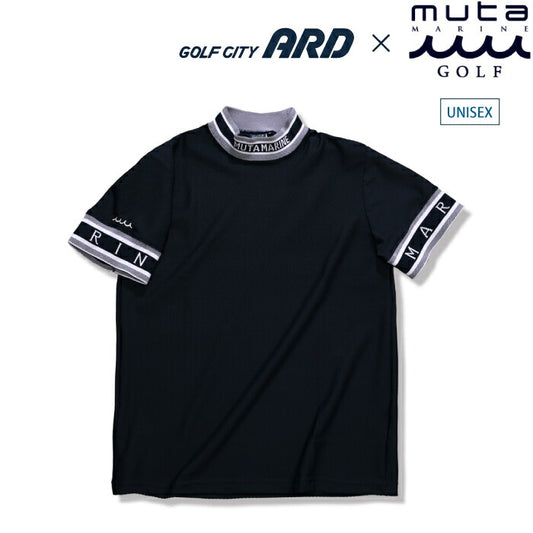 muta MARINE GOLF ムータマリンゴルフ×ゴルフシティアルド 別注オリジナルヘムリブ メッシュモックネックシャツ