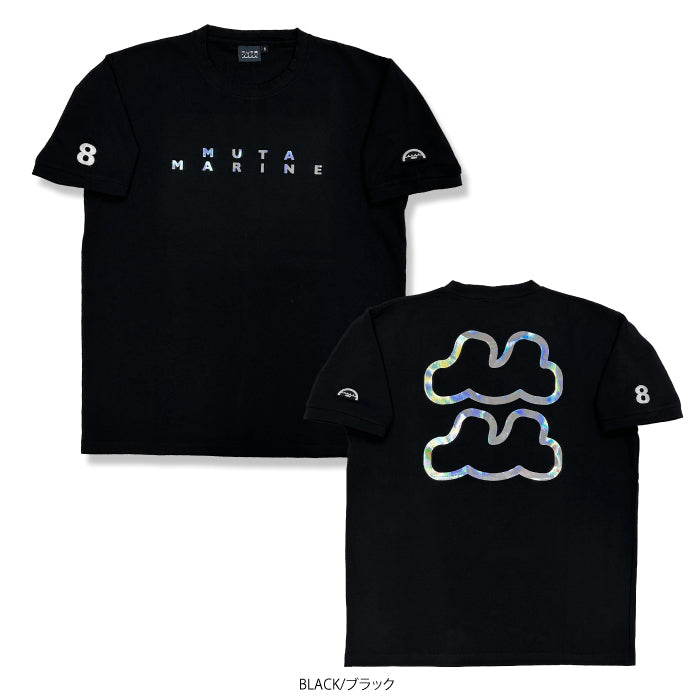 muta MARINE GOLF ムータマリンゴルフ×ゴルフシティアルド別注 メンズ レディース ゴルフウェア 数量限定 ストレッチTシャツ コットンブレンド スリムフィット ホログラム 刺繍 spmp-434856