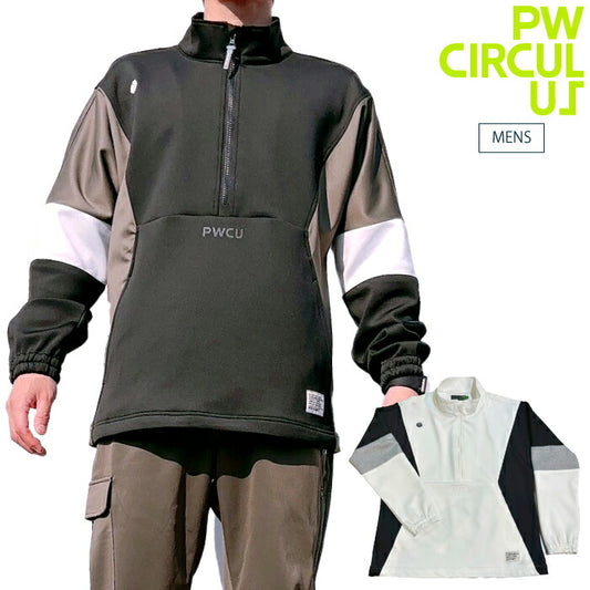 PW CIRCULUS ピーダブリュサーキュラス ゴルフウェア メンズ カラーブロッキング プルオーバー ストレッチ topngm0301