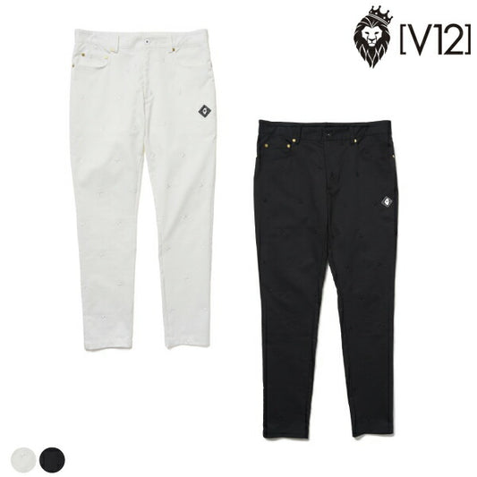 V12 ヴィトゥエルブ ゴルフウェア メンズ STAR EMBROIDERY PANTS ストレッチ V122110-PN01