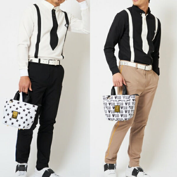 V12 ヴィトゥエルブ メンズ・レディース L/S FAKE TIE ポロシャツ クールマックス V122120-CT02 CACB_02
