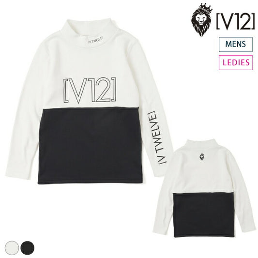 V12 ヴィトゥエルブ メンズ・レディース O/L LOGO MOCK モックネックシャツ 裏起毛 V122120-CT06