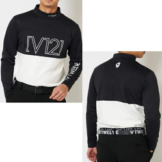 V12 ヴィトゥエルブ メンズ・レディース O/L LOGO MOCK モックネックシャツ 裏起毛 V122120-CT06