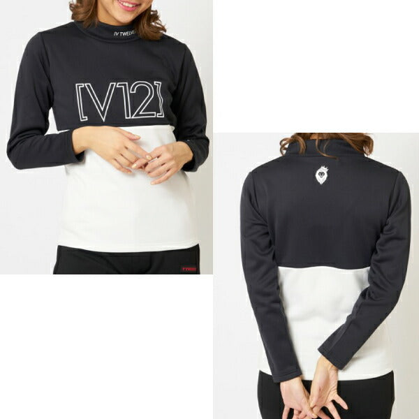 V12 ヴィトゥエルブ メンズ・レディース O/L LOGO MOCK モックネックシャツ 裏起毛 V122120-CT06