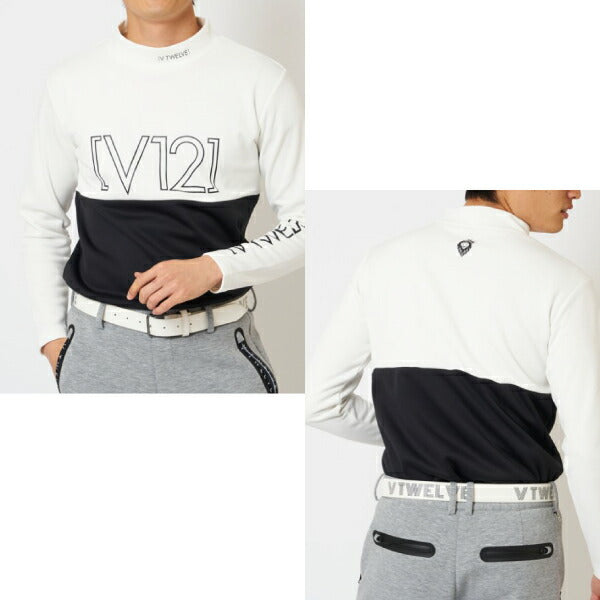 V12 ヴィトゥエルブ メンズ・レディース O/L LOGO MOCK モックネックシャツ 裏起毛 V122120-CT06