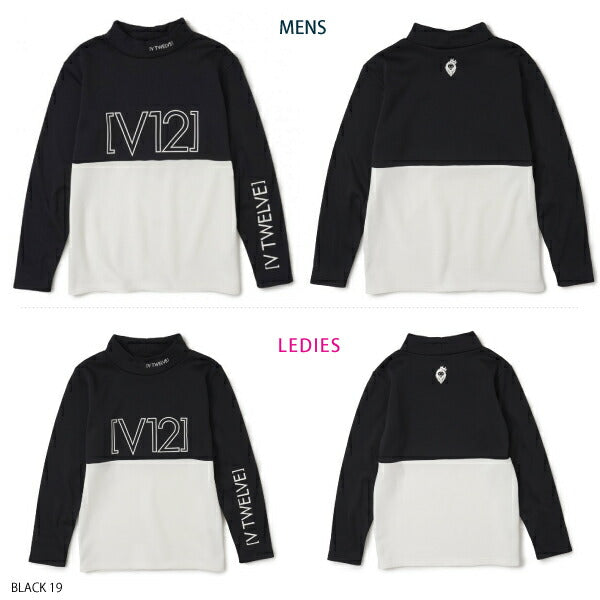 V12 ヴィトゥエルブ メンズ・レディース O/L LOGO MOCK モックネックシャツ 裏起毛 V122120-CT06