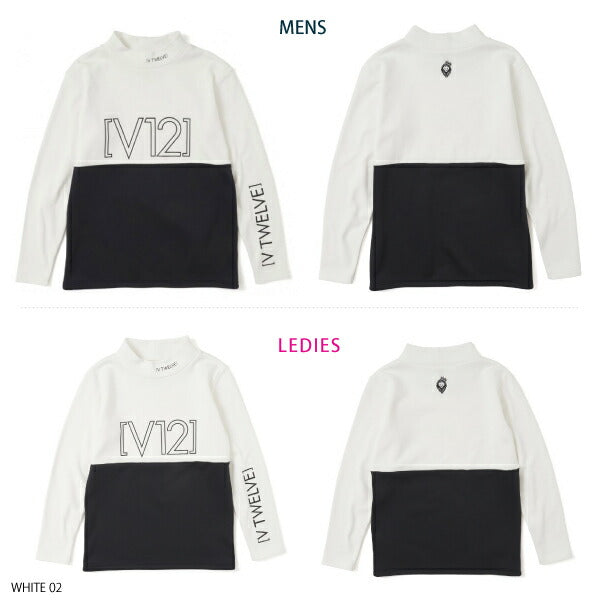 V12 ヴィトゥエルブ メンズ・レディース O/L LOGO MOCK モックネックシャツ 裏起毛 V122120-CT06