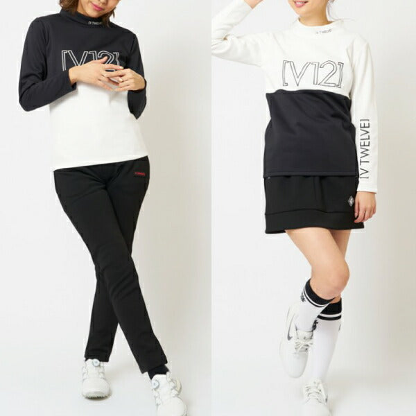 V12 ヴィトゥエルブ メンズ・レディース O/L LOGO MOCK モックネックシャツ 裏起毛 V122120-CT06