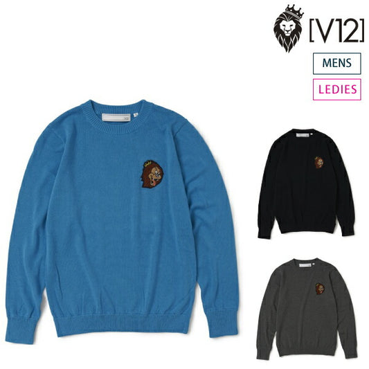 V12 ヴィトゥエルブ メンズ・レディース V12 LION CREW 柔らかなウール生地 V122120-KN04 CACB_02