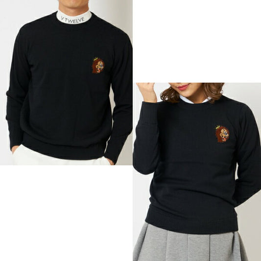 V12 ヴィトゥエルブ メンズ・レディース V12 LION CREW 柔らかなウール生地 V122120-KN04 CACB_02