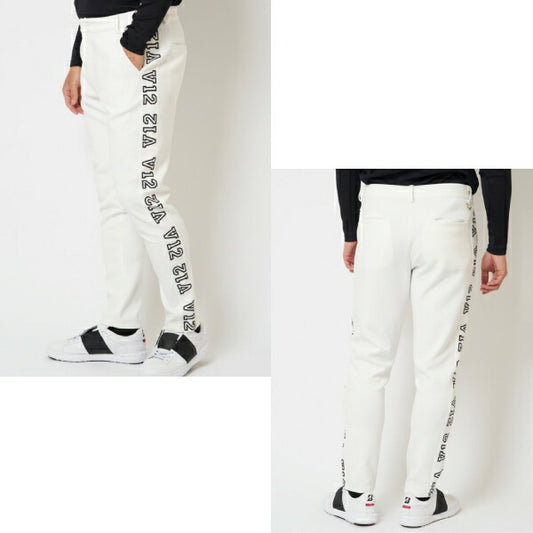 V12 ヴィトゥエルブ メンズ SIDE LOGO PANTS 肌触り抜群のスムース素材・伸縮性・保温性 V122120-PN07