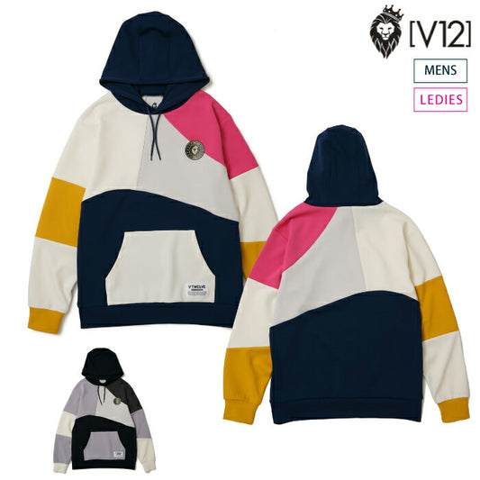V12 ヴィトゥエルブ メンズ レディース CRAZY PANEL HOODIE パーカー 伸縮性 V122320-SW03
