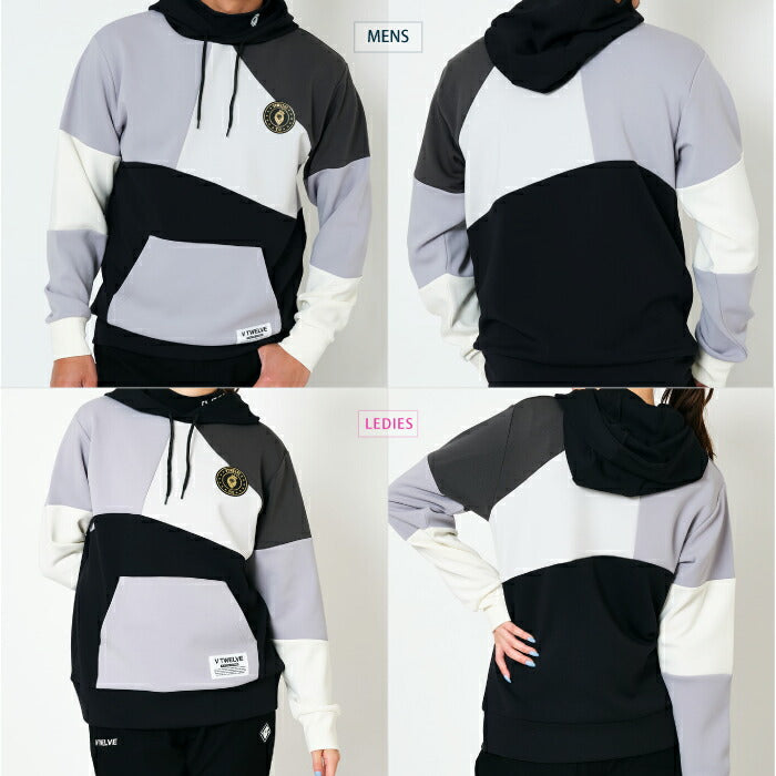 V12 ヴィトゥエルブ メンズ レディース CRAZY PANEL HOODIE パーカー 伸縮性 V122320-SW03