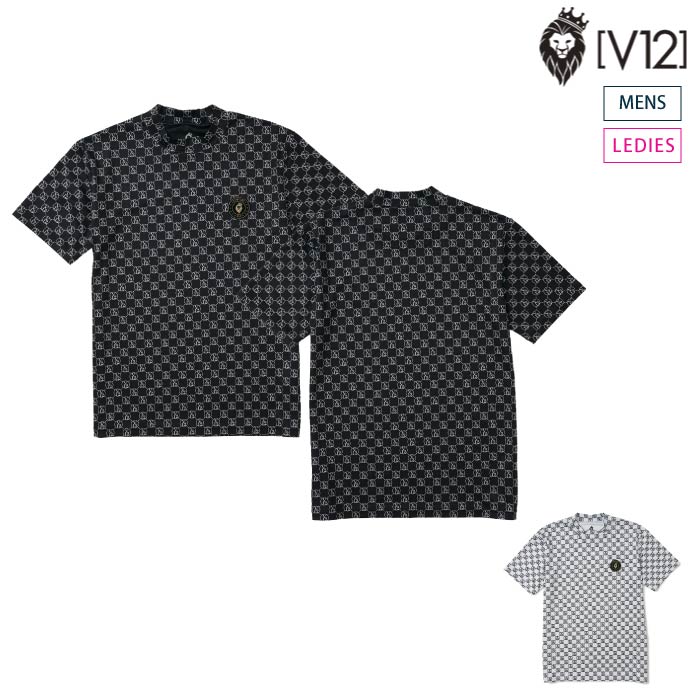 V12 ヴィトゥエルブ ゴルフモックネック 半袖シャツ ゴルフウェア メンズ レディース MONOGRAM MOCK セットアップ対応 V122410-MK10