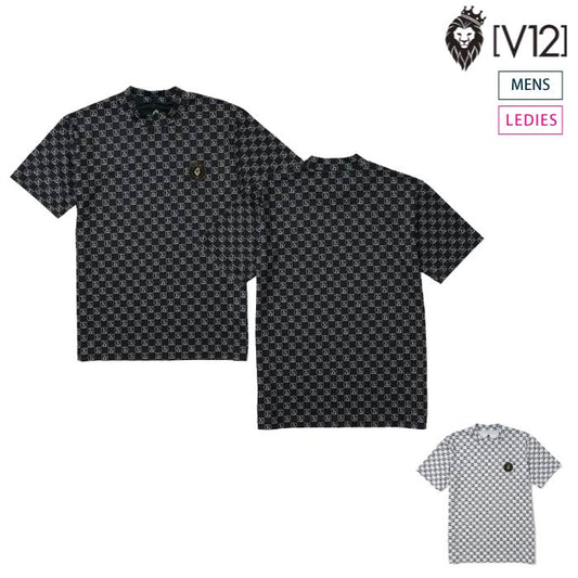 V12 ヴィトゥエルブ ゴルフモックネック 半袖シャツ ゴルフウェア メンズ レディース MONOGRAM MOCK セットアップ対応 V122410-MK10