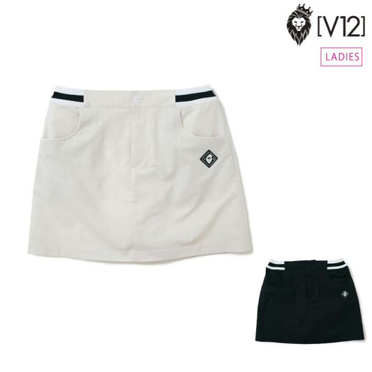 V12 ヴィトゥエルブ ゴルフウェア レディース スカート CHINO SKIRT 腰裏リブ仕様 v122410-sk02
