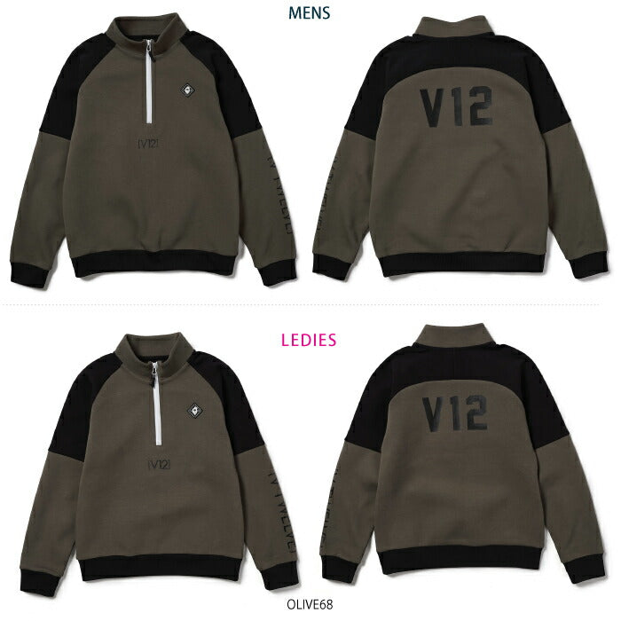 V12 ヴィトゥエルブ メンズ レディース ゴルフウェア SW HZ JKT ハーフジップスウェット ストレッチ V122420-SW12