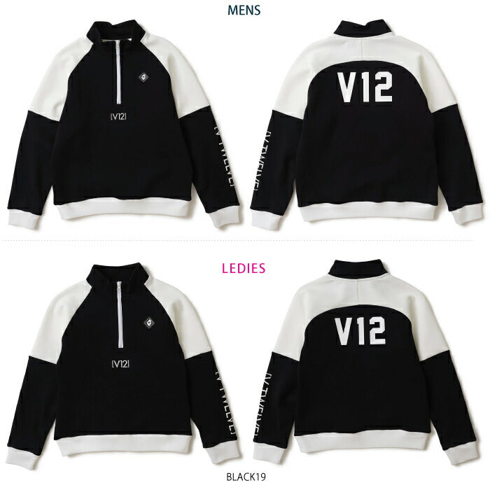 V12 ヴィトゥエルブ メンズ レディース ゴルフウェア SW HZ JKT ハーフジップスウェット ストレッチ V122420-SW12