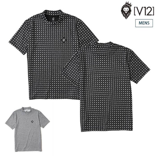 V12 ヴィトゥエルブ ゴルフウェア メンズ 半袖シャツ モックネック CIRCLE CIRCLE MOCK 吸水速乾 v122510-mk21
