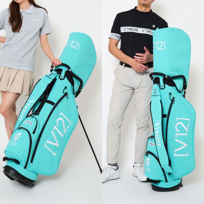 V12 ヴィトゥエルブ ゴルフ メンズ レディース PUNCHING CB パンチング スタンドキャディバッグ 9号 ターコイズ V122511-CB07
