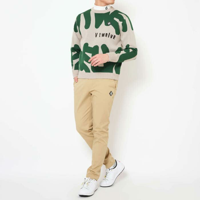 V12 ヴィトゥエルブ ゴルフウェア メンズ GRFT KNIT メンズ ニット 防風裏地 ストレッチ V122520-KN05