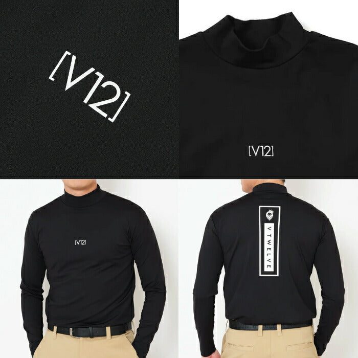 V12 ヴィトゥエルブ ゴルフウェア メンズ BACK BOT L/S MOCK ストレッチ 保温 V122520-MK04