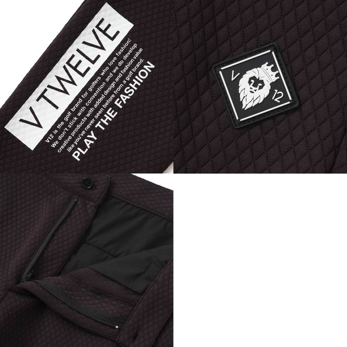 V12 ヴィトゥエルブ ゴルフウェア メンズ MDIA PANTS 高級感 ウエストゴム セットアップ対応 V122520-PN03