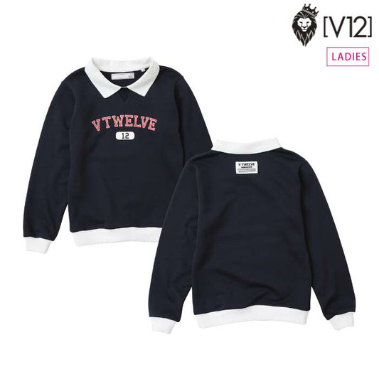 V12 ヴィトゥエルブ ゴルフウェア レディース COLLEGE SWEAT スウェット トレーナー ストレッチ V122520-SW08