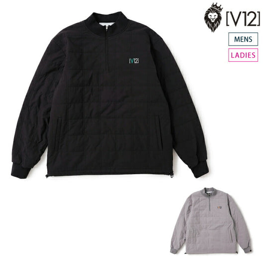 V12 ヴィトゥエルブ ゴルフウェア メンズ レディース ZF HZ JKT ZEROFITコラボ ジャケット ハーフジップブルゾン 防寒 撥水 防風 ストレッチ 保温 セットアップ対応 V122521-JK15