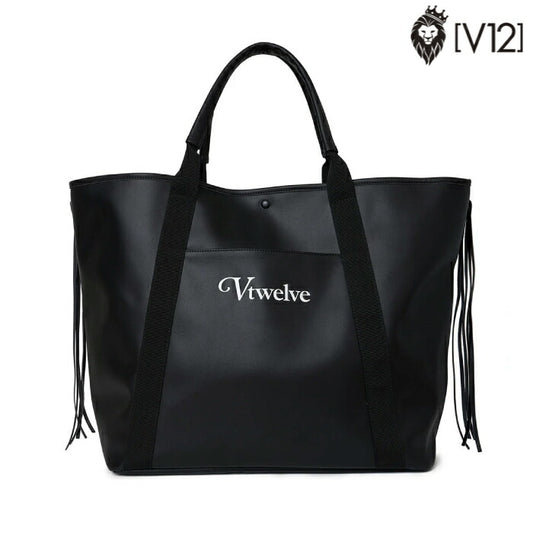 V12 ヴィトゥエルブ ゴルフ メンズ レディース AWA BIG TOTE ビッグトートバッグ シンセティックレザー ラグジュアリー サイドフリンジ 収納力抜群 V122610-BG02