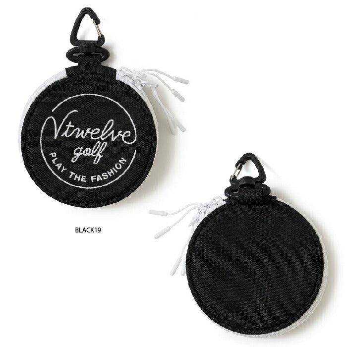 V12 ヴィトゥエルブ ゴルフ メンズ レディース ML POUCH 丸型デザイン 小物用ポーチ カラビナ付 v122610-bg10