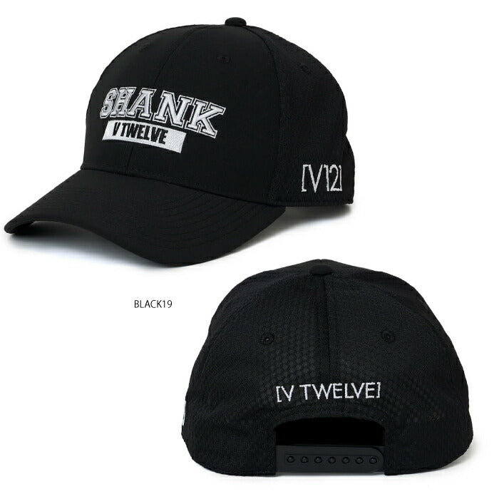 V12 ヴィトゥエルブ ゴルフウェア メンズ レディース SHANK B CAP ゴルフフレーズキャップ メッシュ仕様 帽子 スタイリッシュ 蒸れ軽減 v122610-cp09