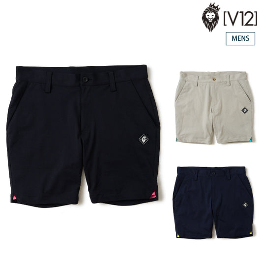 V12 ヴィトゥエルブ ゴルフウェア メンズ SNEAK SHORTS ショートパンツ 裏地メッシュ 通気性 機能性 快適 ネオンカラー セットアップ可能 V122610-HP13