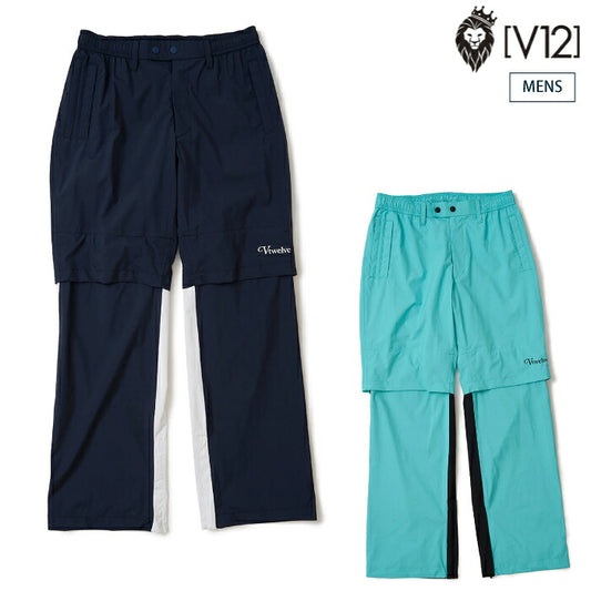 V12 ヴィトゥエルブ ゴルフウェア メンズ BOLD RAIN PANTS レインパンツ 防水 ストレッチ セットアップ対応 v122610-pn04