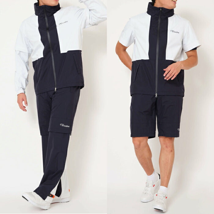 V12 ヴィトゥエルブ ゴルフウェア メンズ BOLD RAIN PANTS レインパンツ 防水 ストレッチ セットアップ対応 v122610-pn04