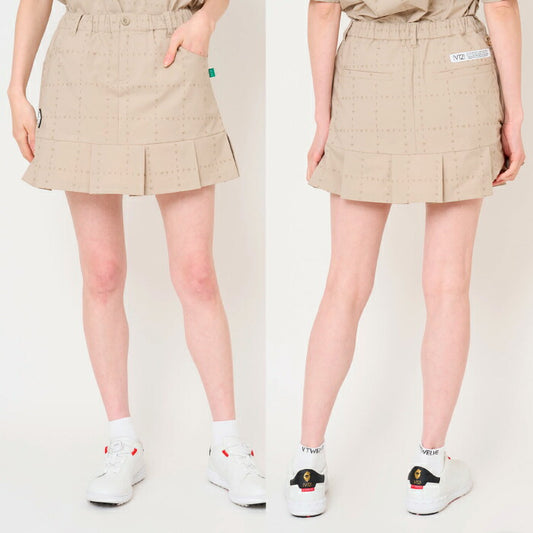 V12 ヴィトゥエルブ ゴルフウェア レディース TYPO GRID SKIRT スカート 軽量ストレッチ スカート セットアップ対応 v122610-sk02